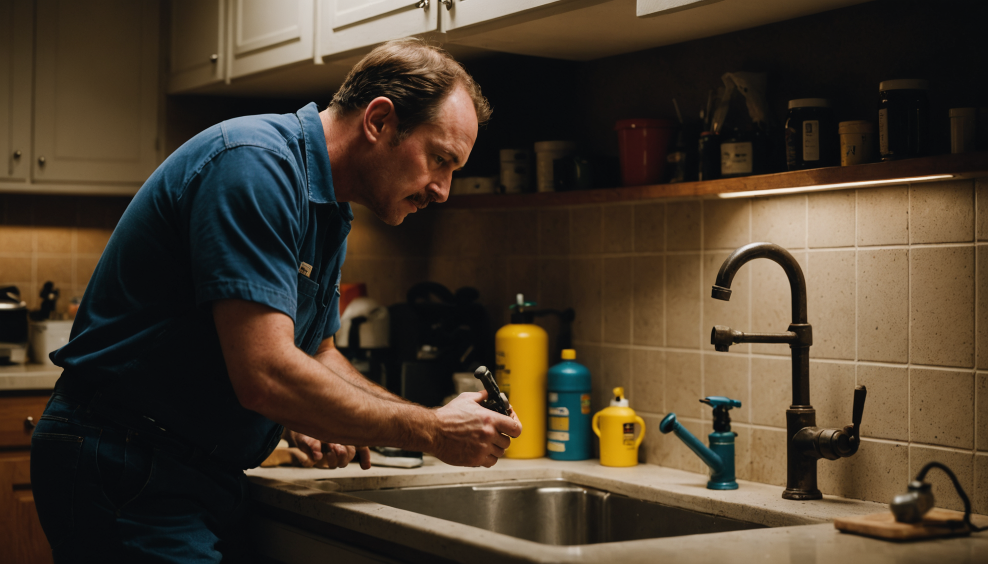Austin homeowner comparing two plumbing estimates on a kitchen counter
